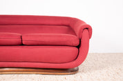 Curved_Italian_Art_Deco_Sofa,_Walnut_&_Red_Fabric,_3-Seat_Crescent_Form,_1930s