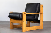 Lounge_Armchair,_Scarpa_Style,_Wood_And_Black_Leather,_1970s,_Italy
