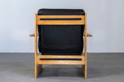 Lounge_Armchair,_Scarpa_Style,_Wood_And_Black_Leather,_1970s,_Italy