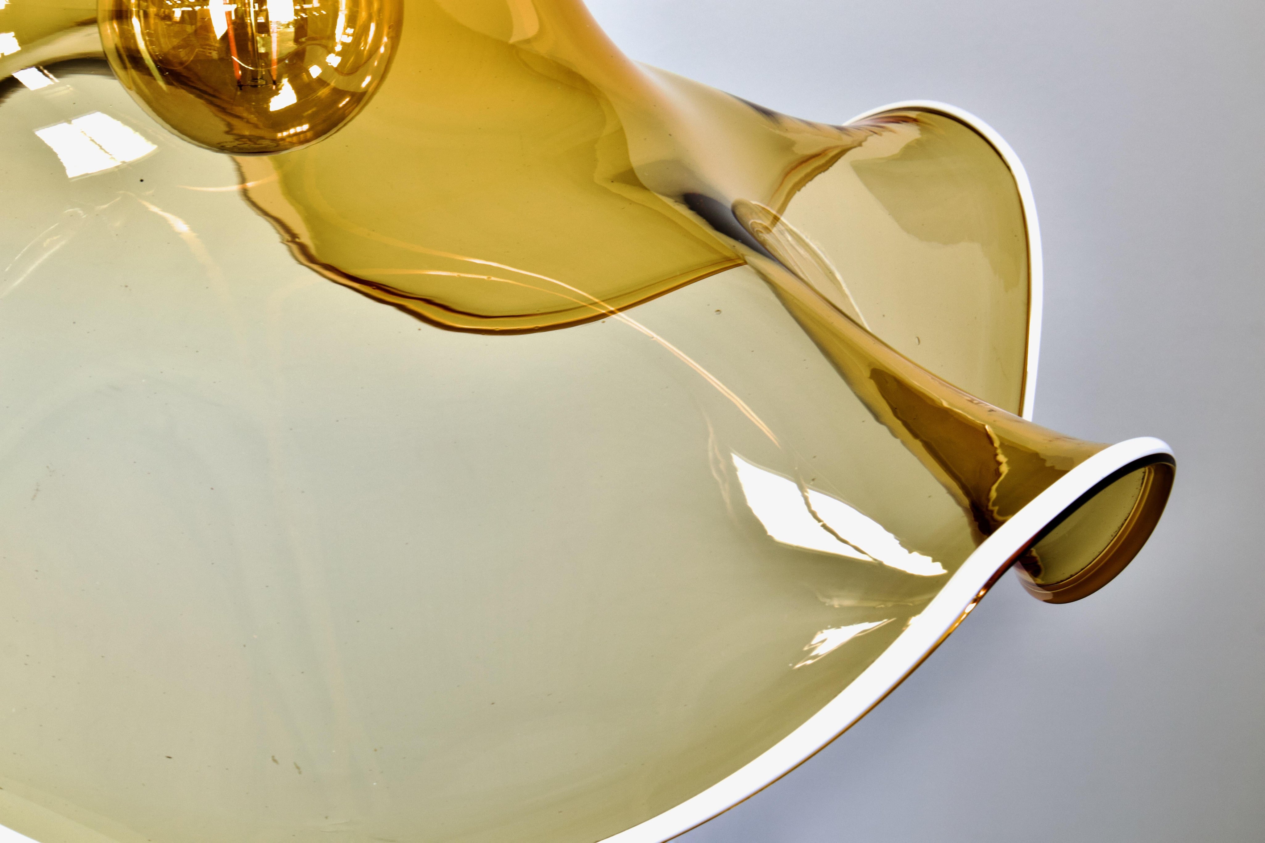 Murano_Glass_Pendant_Lamp,_La_Murrina,_Amber_Glass,_1970s,_Italy