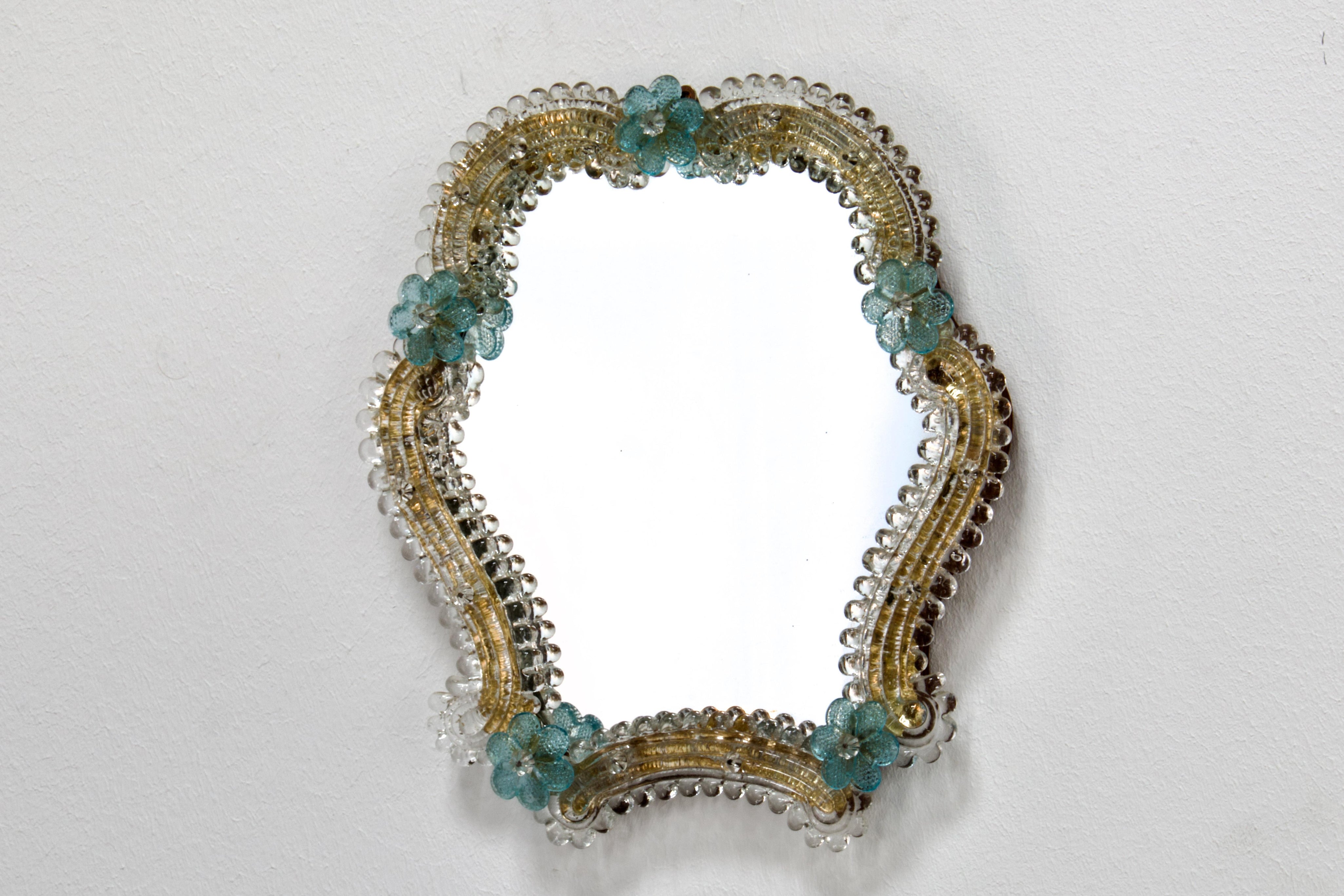 Wall_Mirror,_Murano_Glass_Frame_With_Floral_Ornaments,_1950s,_Italy
