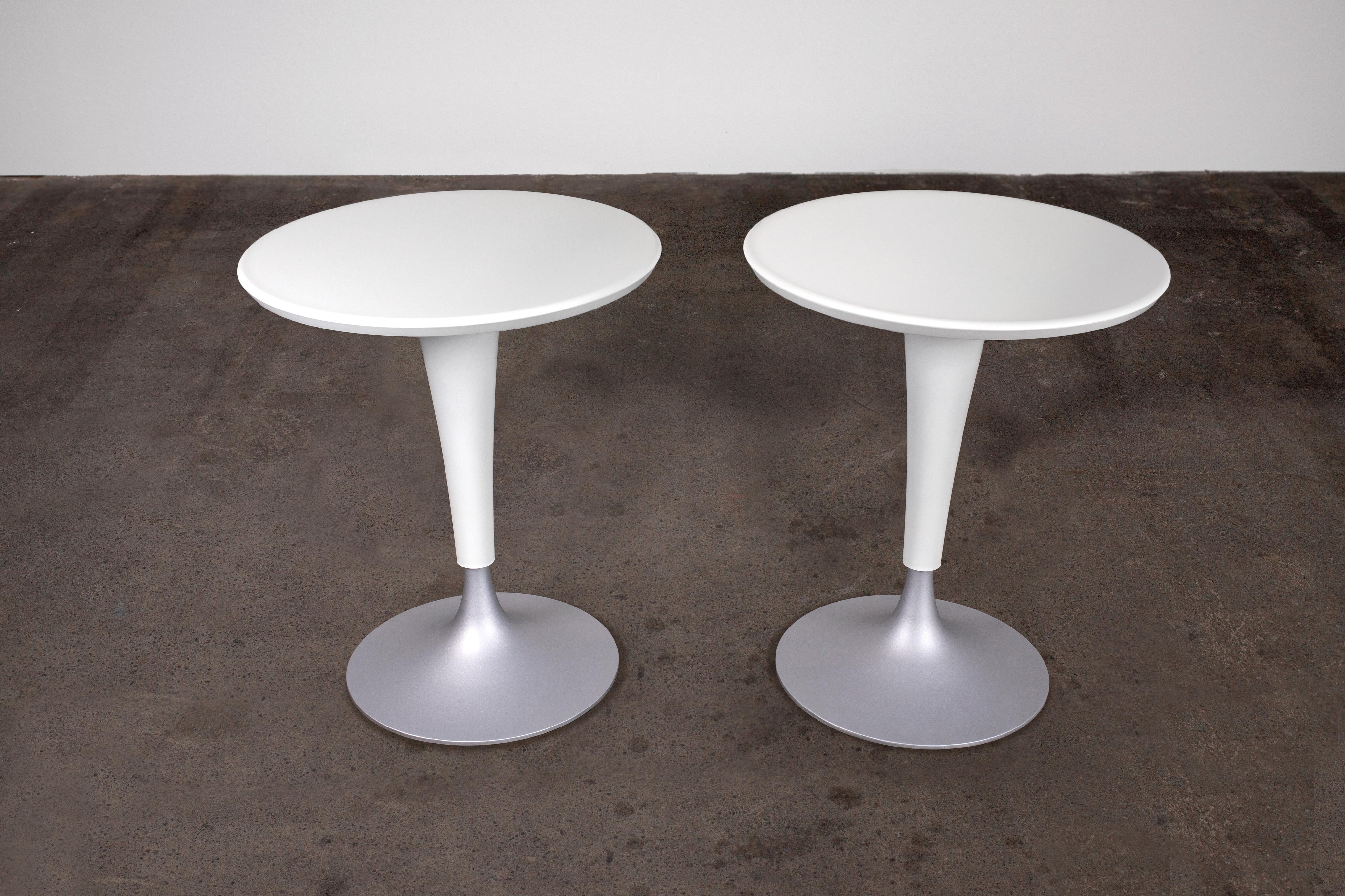 Set_of_2_Outdoor_Tulip_Bar_Table_by_Philippe_Starck_for_Driade,_White_Round_Table
