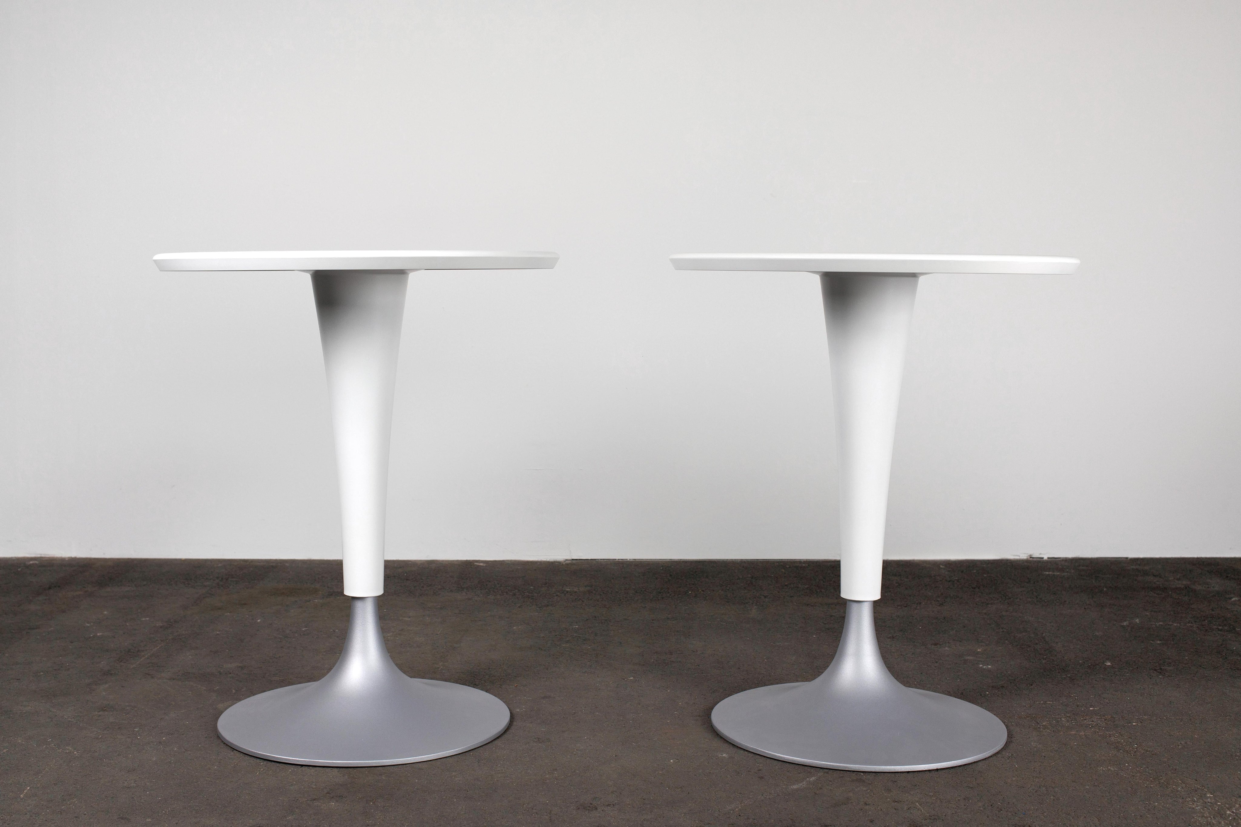 Set_of_2_Outdoor_Tulip_Bar_Table_by_Philippe_Starck_for_Driade,_White_Round_Table