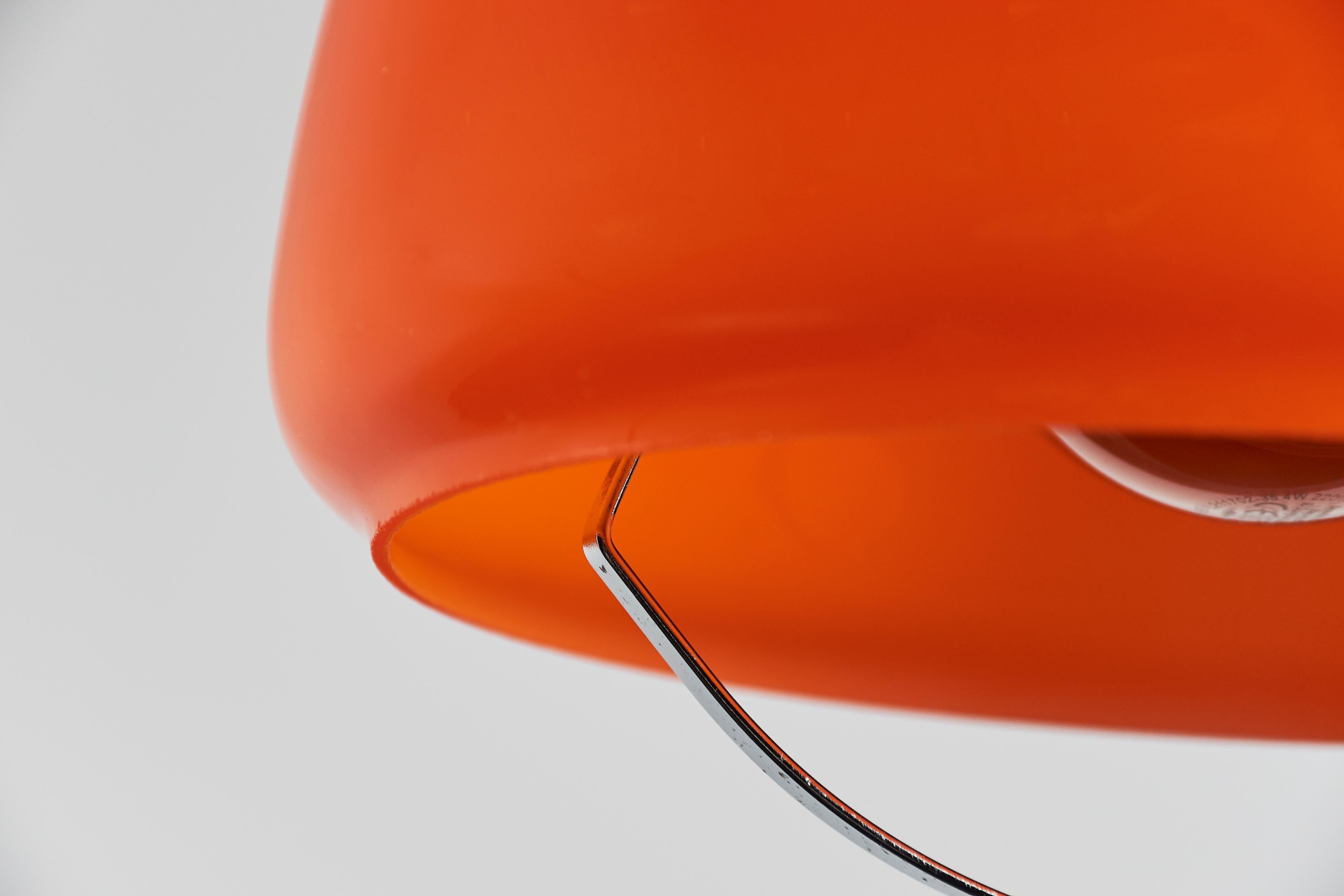 Pendant_Light,_Peill_&_Putzler,_Orange_Glass_And_Chrome,_Mid-Century,_Germany