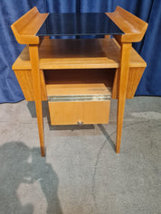 1960s_Czechoslovakian_Oak_TV_Cabinet_with_Black_Glass_Top,_Fully_Restored_Mid-Century_Modern_Media_Console