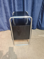 Vintage_Oak_Veneer_Bedside_Table_with_Chrome_Tubular_Frame,_Honey_and_Black_Finish