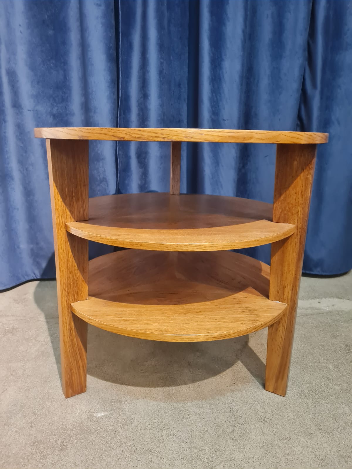 1920s–1930s_Art_Deco_Oak_Veneer_Conference_Coffee_Table_with_Two_Storage_Shelves,_Fully_Restored