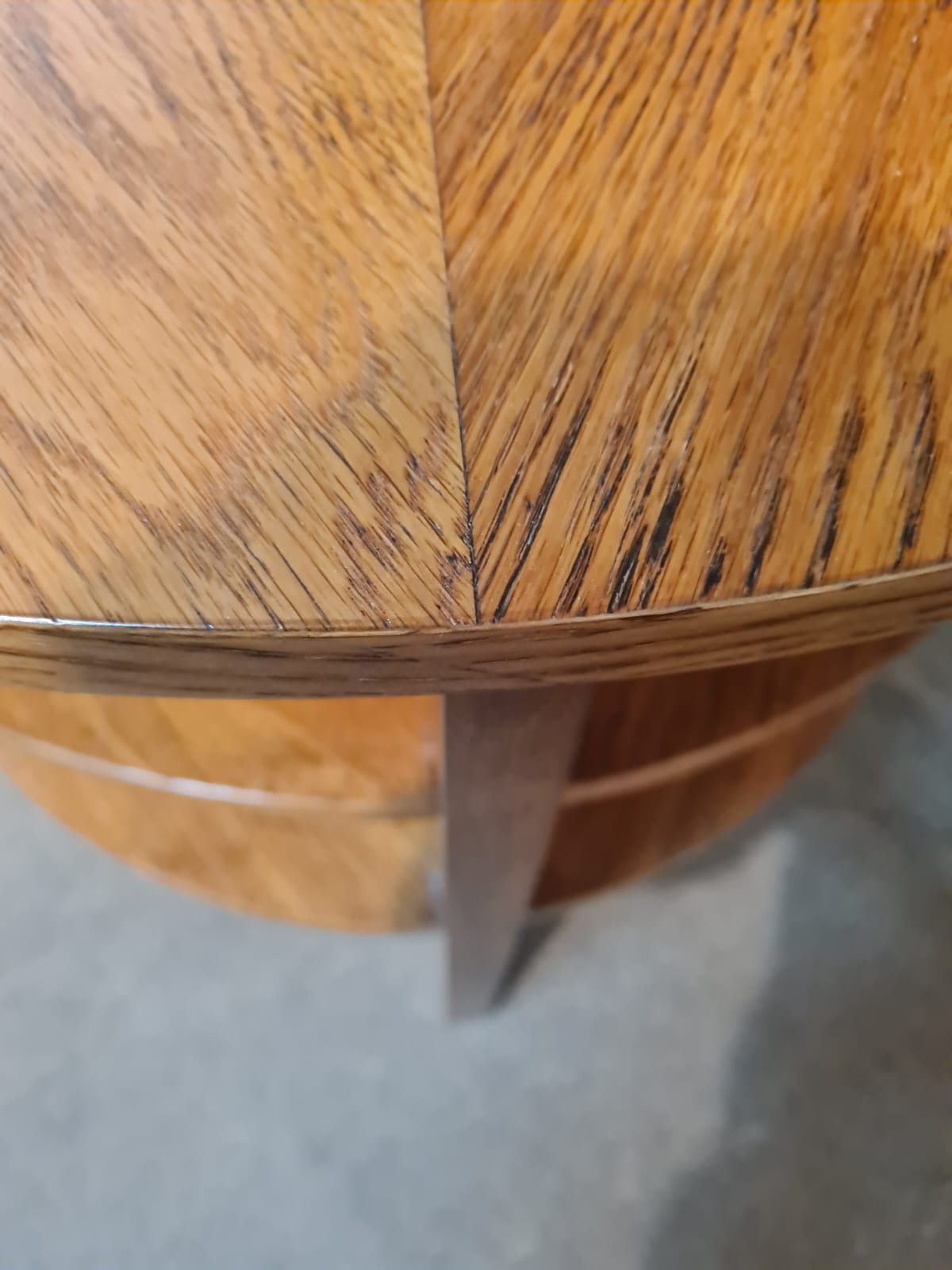 1920s–1930s_Art_Deco_Oak_Veneer_Conference_Coffee_Table_with_Two_Storage_Shelves,_Fully_Restored