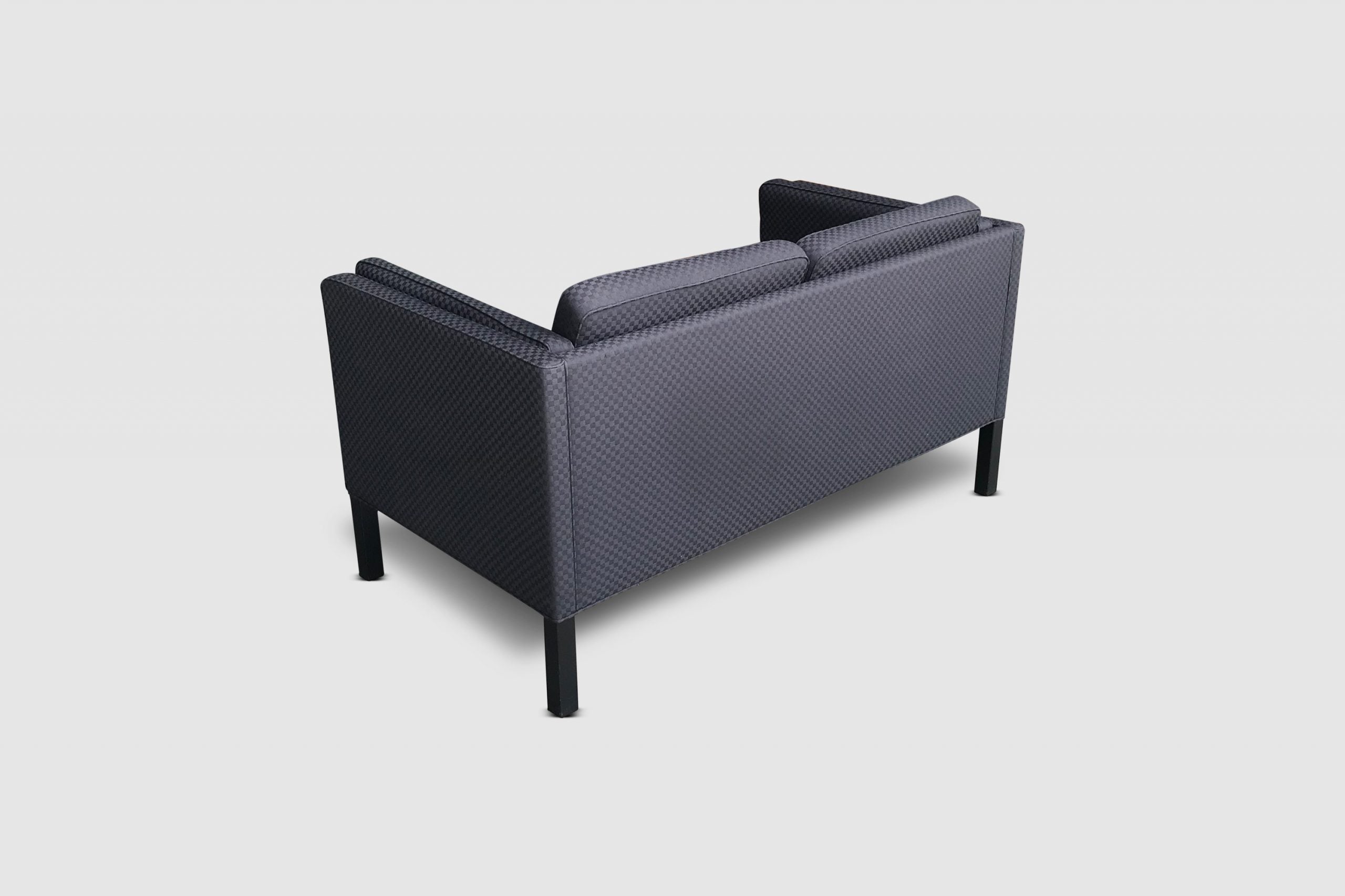 Børge_Mogensen_Model_2332-85_Two-Seater_Loveseat_Sofa_for_Fredericia,_Black_Fabric_and_Solid_Ash_Wood