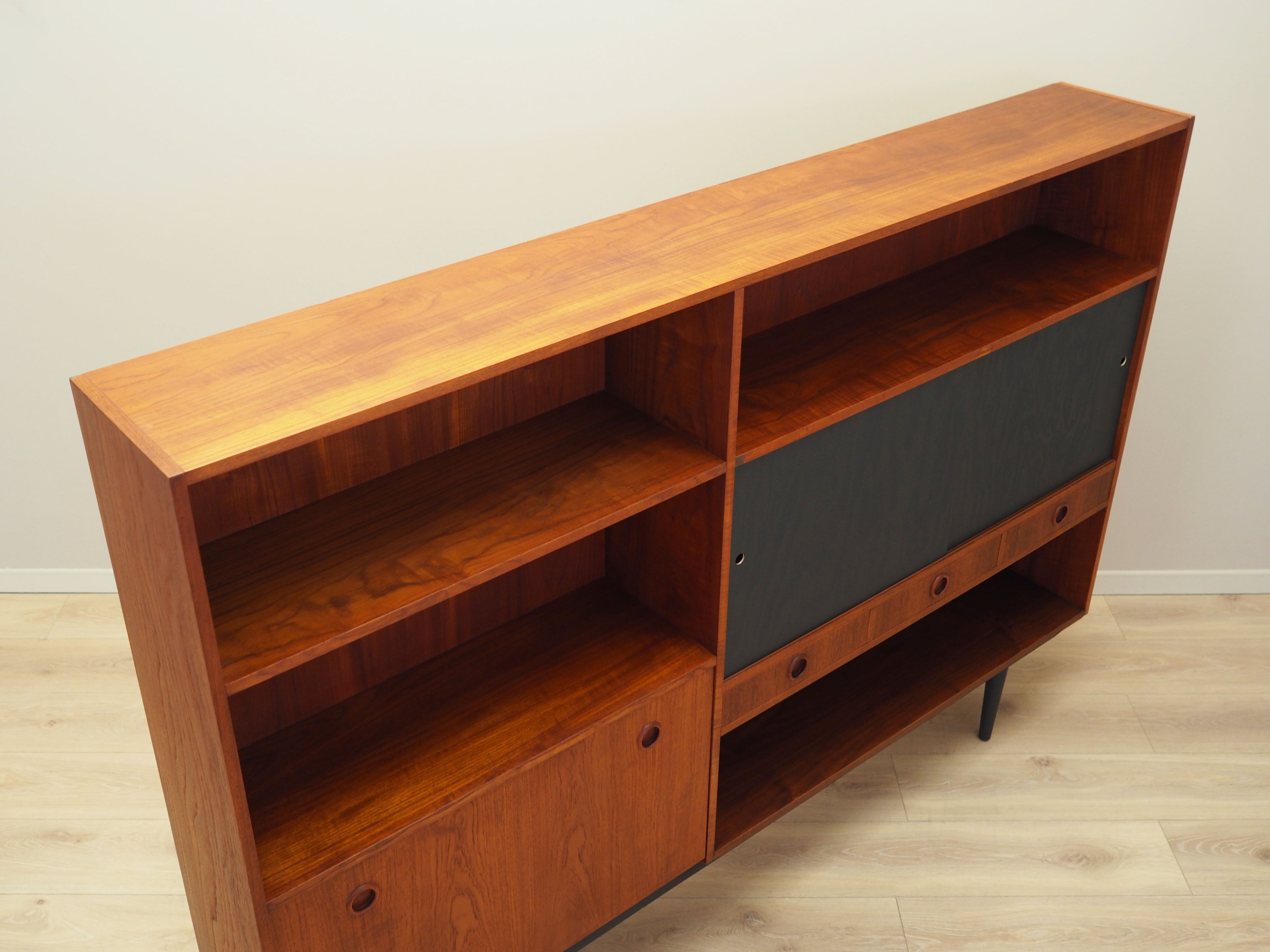 1970s_Danish_Teak_Bookcase_with_Sliding-Door_Cabinet,_Three_Drawers_and_Bar_Compartment