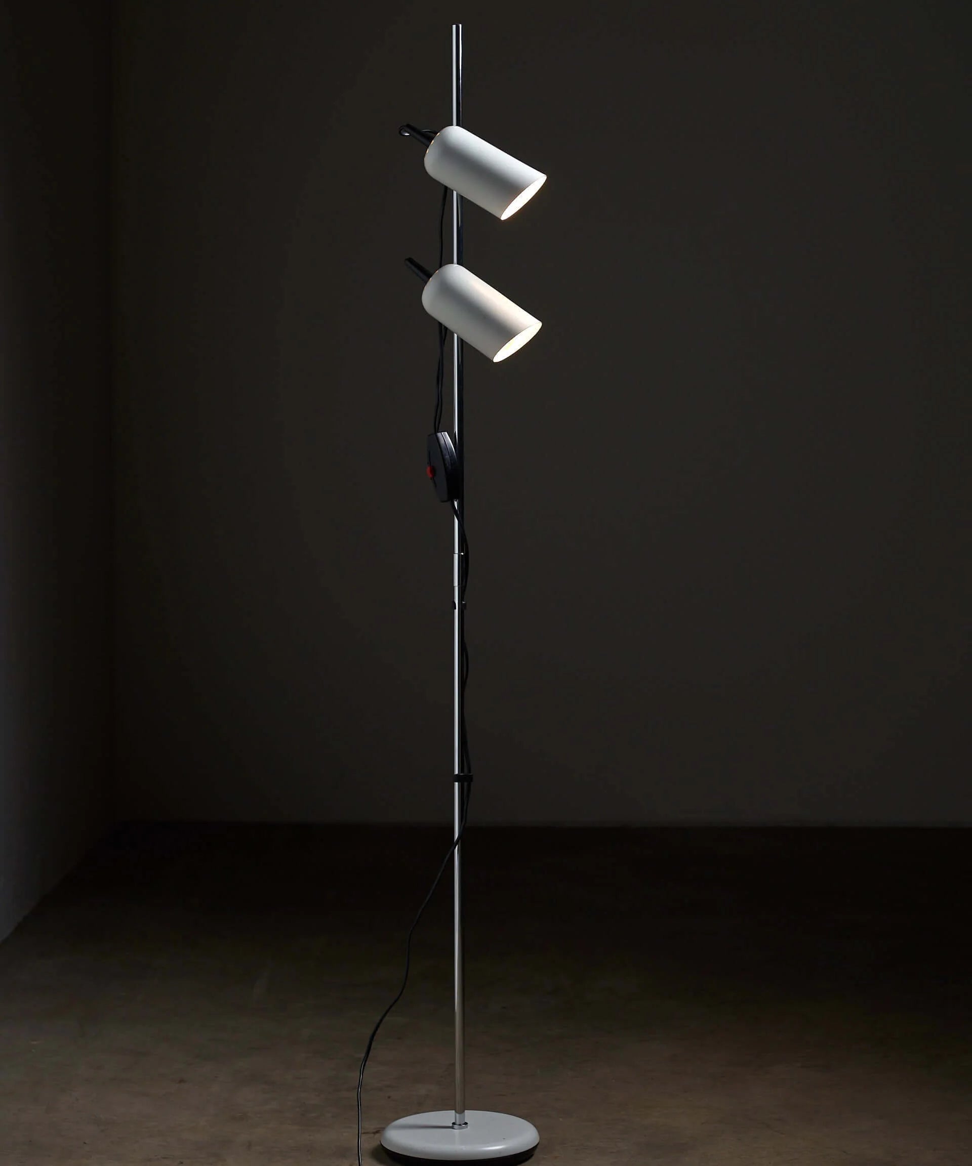 Duo_Spot_Floor_Lamp,_Chrome_&_White_Metal