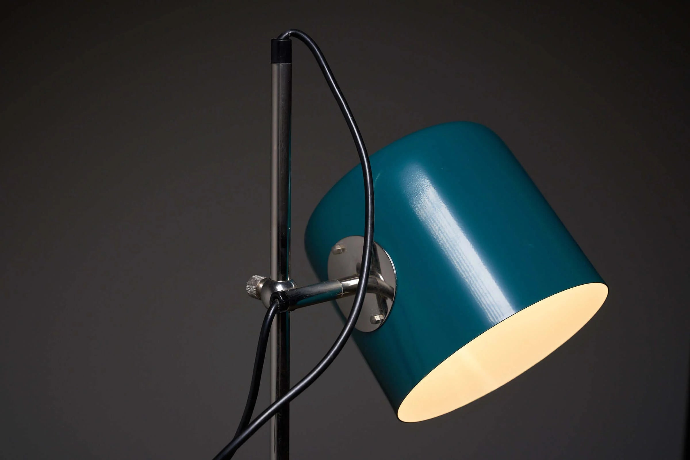 Petrol_Green_Floor_Lamp,_Style_of_Joe_Colombo,_Metal,_1950s