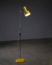 Yellow_Hat_Shade_Floor_Lamp,_Chrome_Stem,_1970s,_Europe