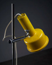 Yellow_Hat_Shade_Floor_Lamp,_Chrome_Stem,_1970s,_Europe