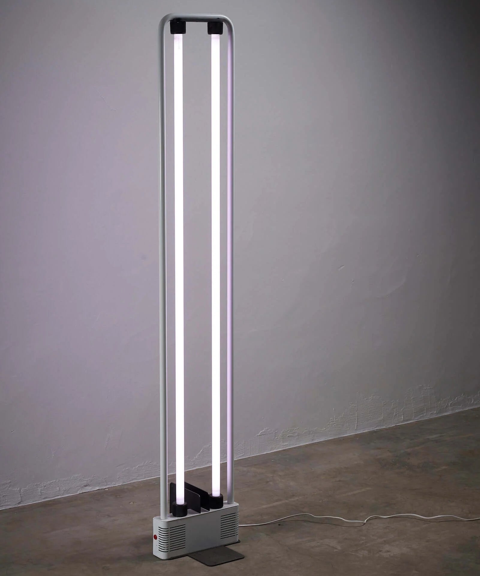 “DUO”_Floor_Lamp,_by_Zerbetto,_Black_Metal,_1980s,_Italy