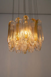 'Quadrifoglio'_Pendant_Light,_VeArt,_Murano_Glass_&_Metal,_1970s,_Italy
