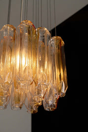 'Quadrifoglio'_Pendant_Light,_VeArt,_Murano_Glass_&_Metal,_1970s,_Italy