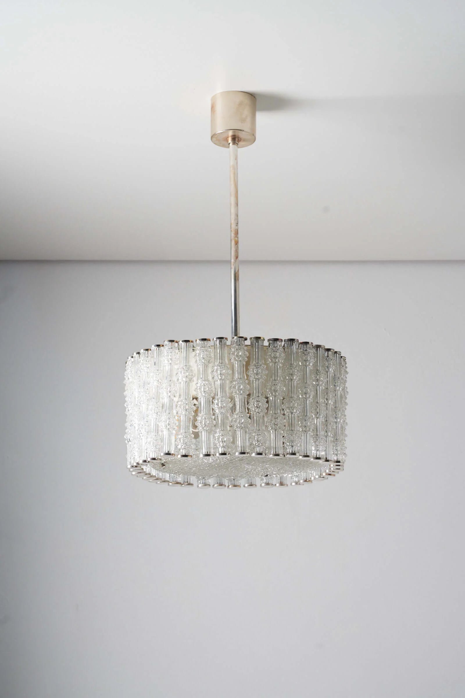 Glass_Pendant_Light,_Kaiser_Leuchten,_Nickel_Patina,_1970,_Germany