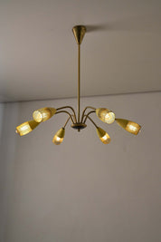 Yellow_Chandelier,_Mid-Century_Modern,_Brass_&_Steel,_1950s,_Italy