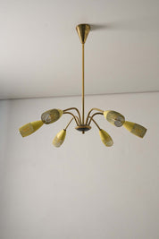 Yellow_Chandelier,_Mid-Century_Modern,_Brass_&_Steel,_1950s,_Italy