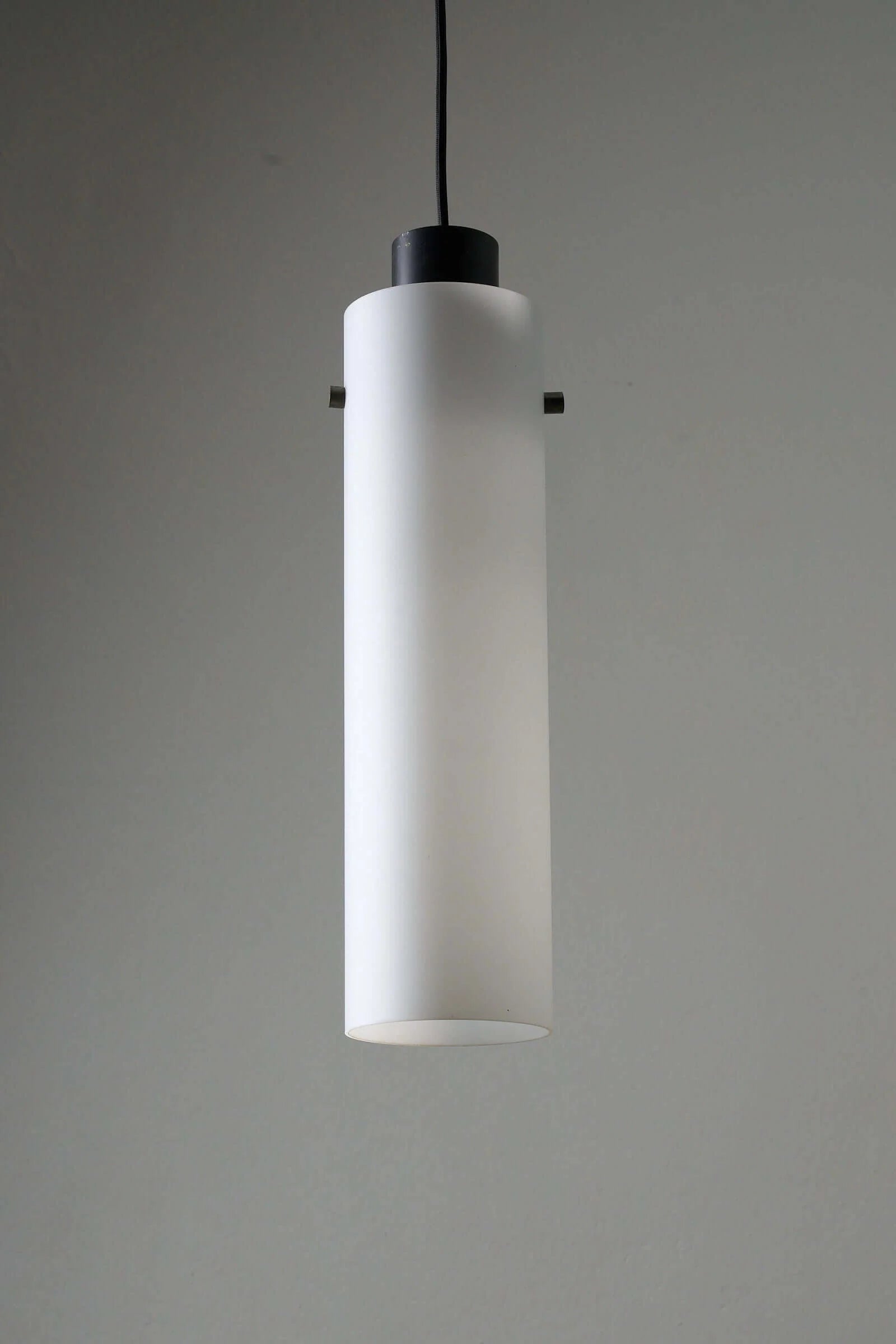 Sleek_Cylindrical_Pendant_with_Glass_Diffuser,_Cosack,_Opaline_Glass,_1960,_Germany