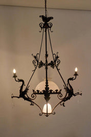 Dragon_Chandelier,_Wrought_Iron_&_Glass,_circa_1900,_Belgium