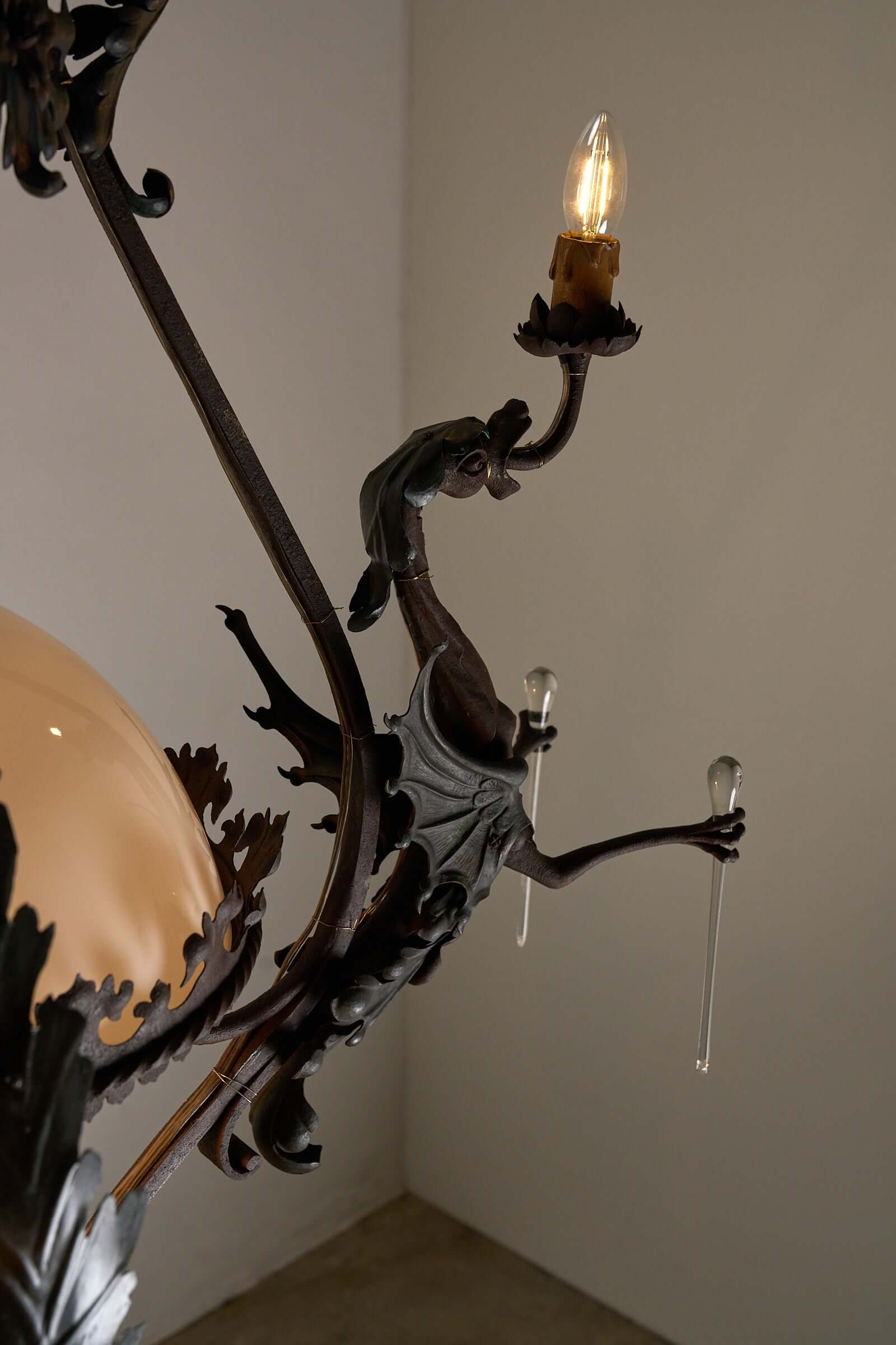 Dragon_Chandelier,_Wrought_Iron_&_Glass,_circa_1900,_Belgium