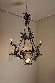Dragon_Chandelier,_Wrought_Iron_&_Glass,_circa_1900,_Belgium