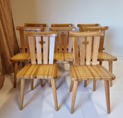 Set_of_8_Göran_Malmvall__Pine_Chairs,_Sportstugemöbler_in_Scandinavian_Modern_Style