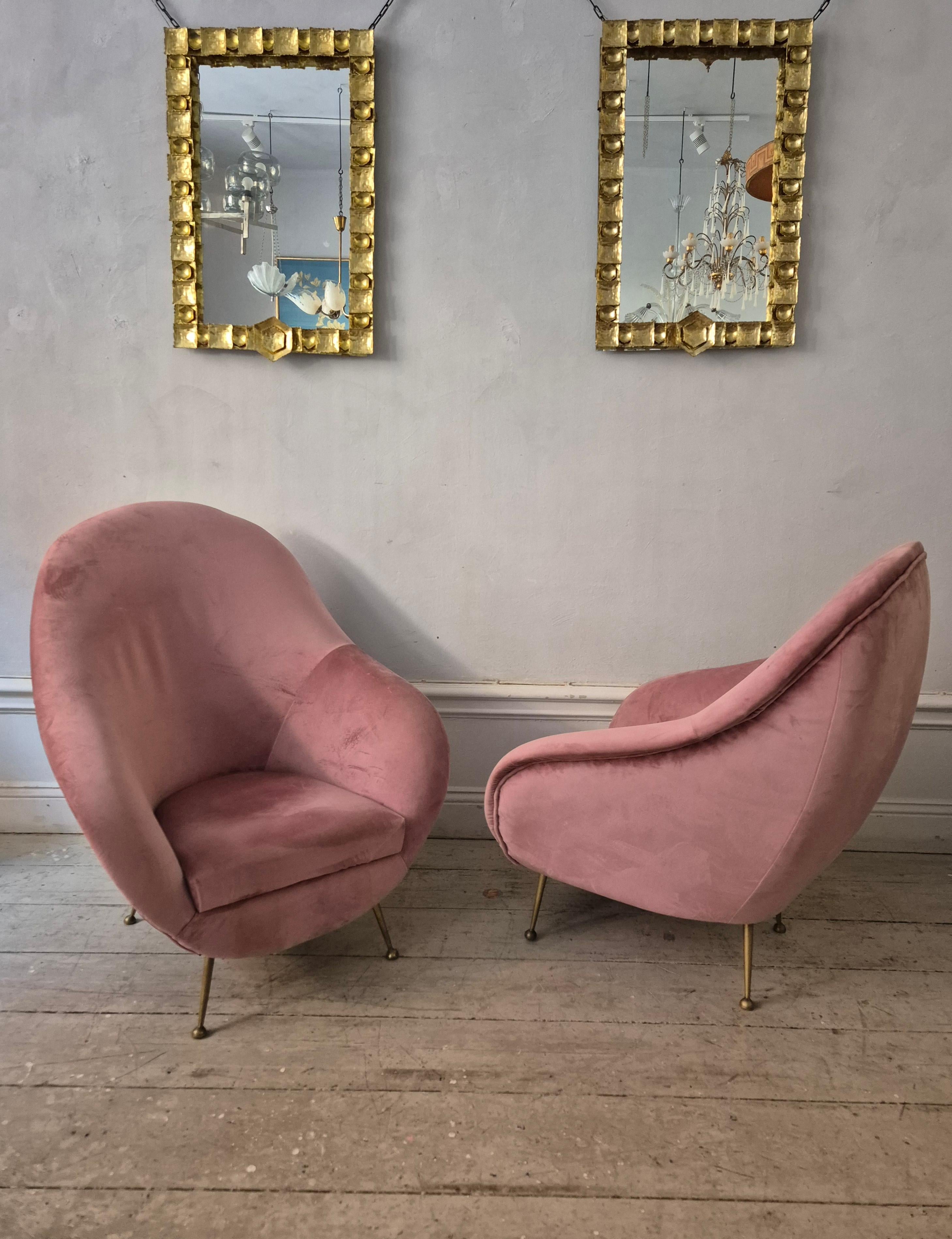 Set_of_2_Italian_Mid_Century_Modern_Easy_Chairs_with_Brass_Legs,_Lounge_Chairs,_1950s
