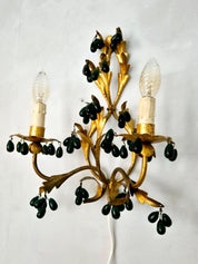 Set_of_2_Gilt_Metal_Wall_Lights_with_Green_Glass_Drops_by_Unknown_Maker,_1890s,_Europe