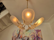 Reijmyre_Pendant,_Brass_with_Clam-Shaped_Glass,_Sweden_1980/90s_Art_Deco-Style