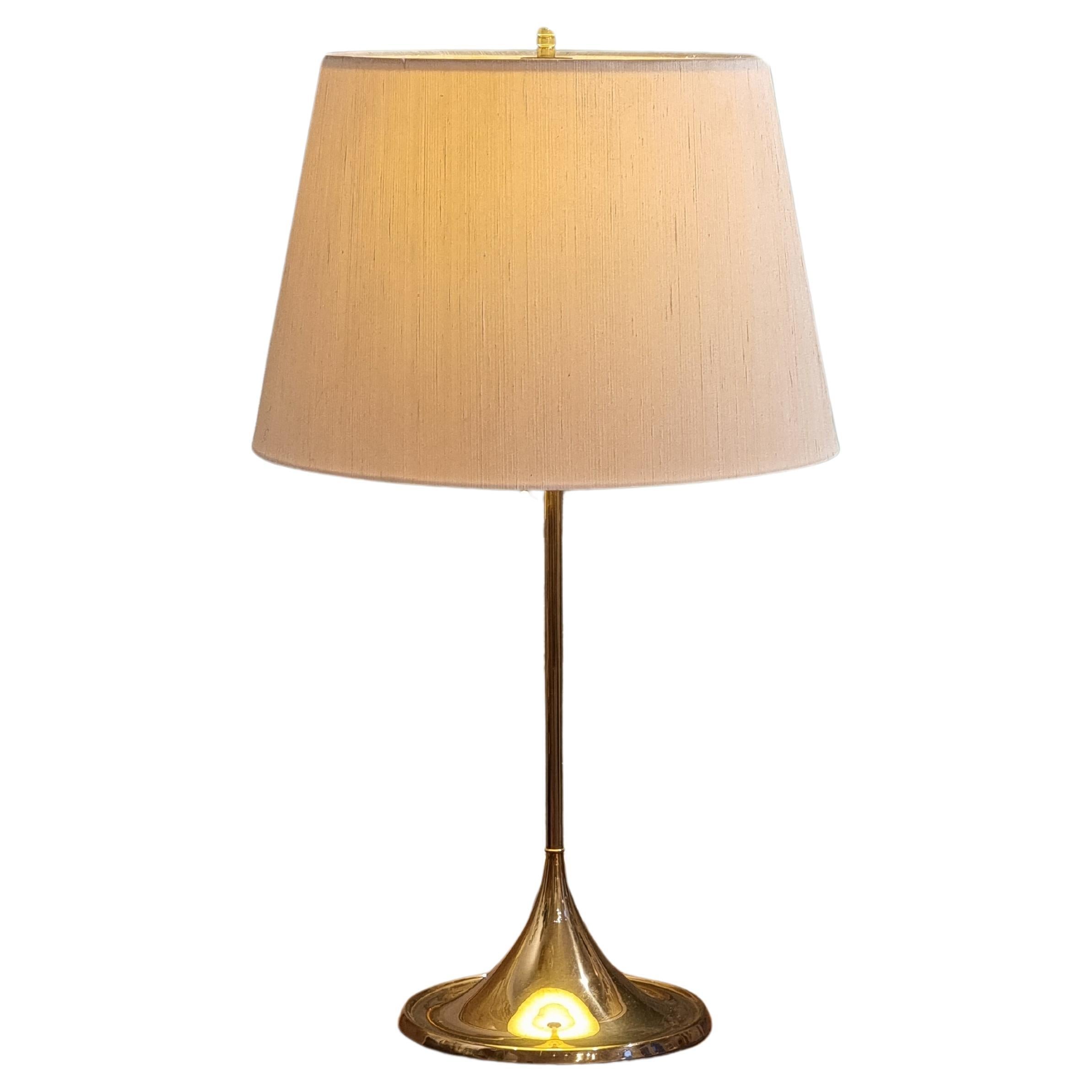 Bergboms_table_lamp_in_brass,_org._shade,_model_B-024,_Scandinavian_Modern_1960s