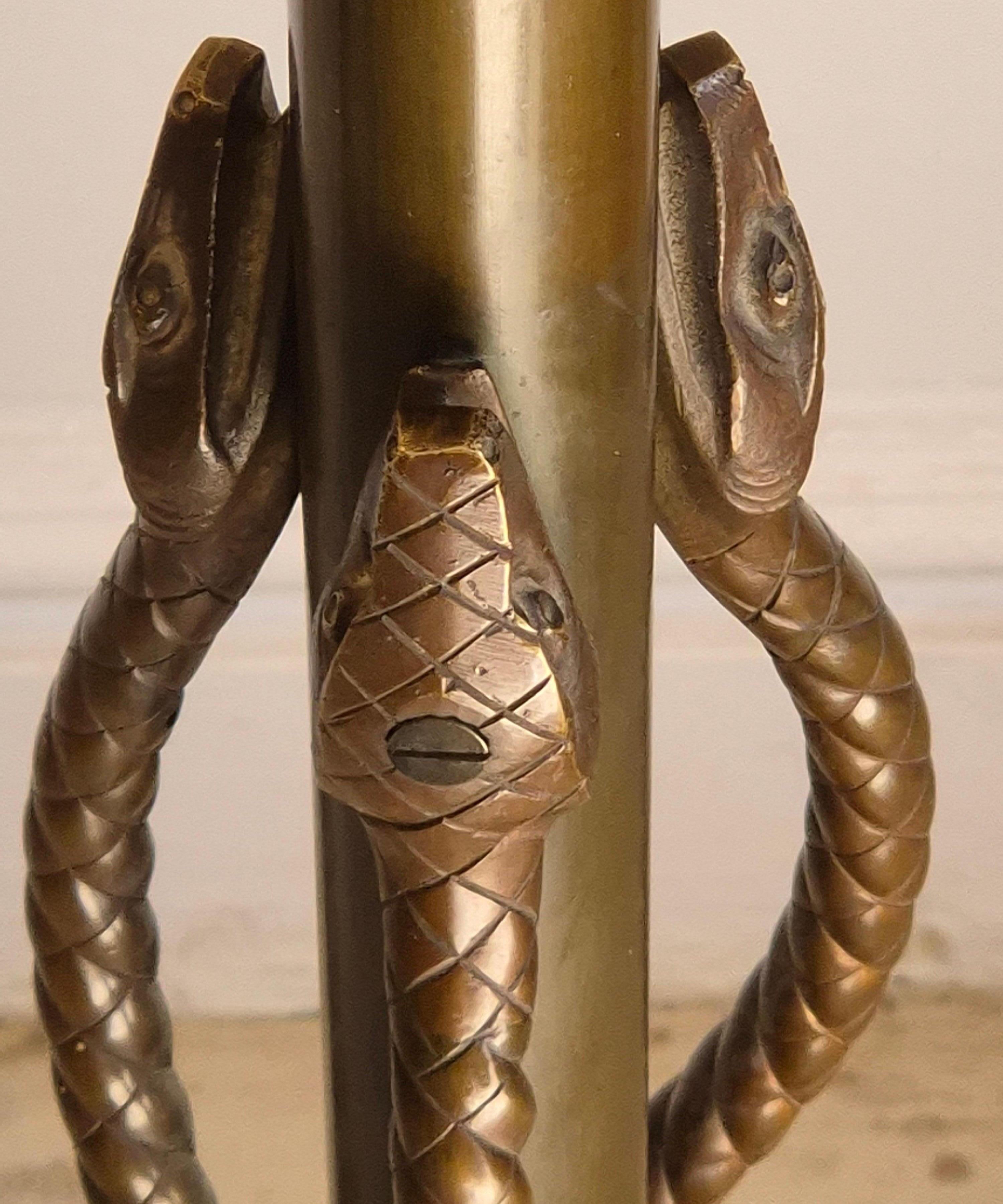 Rare_exquisite_bronze_floor_lamp_with_entwined_snakes,_early_1900s.