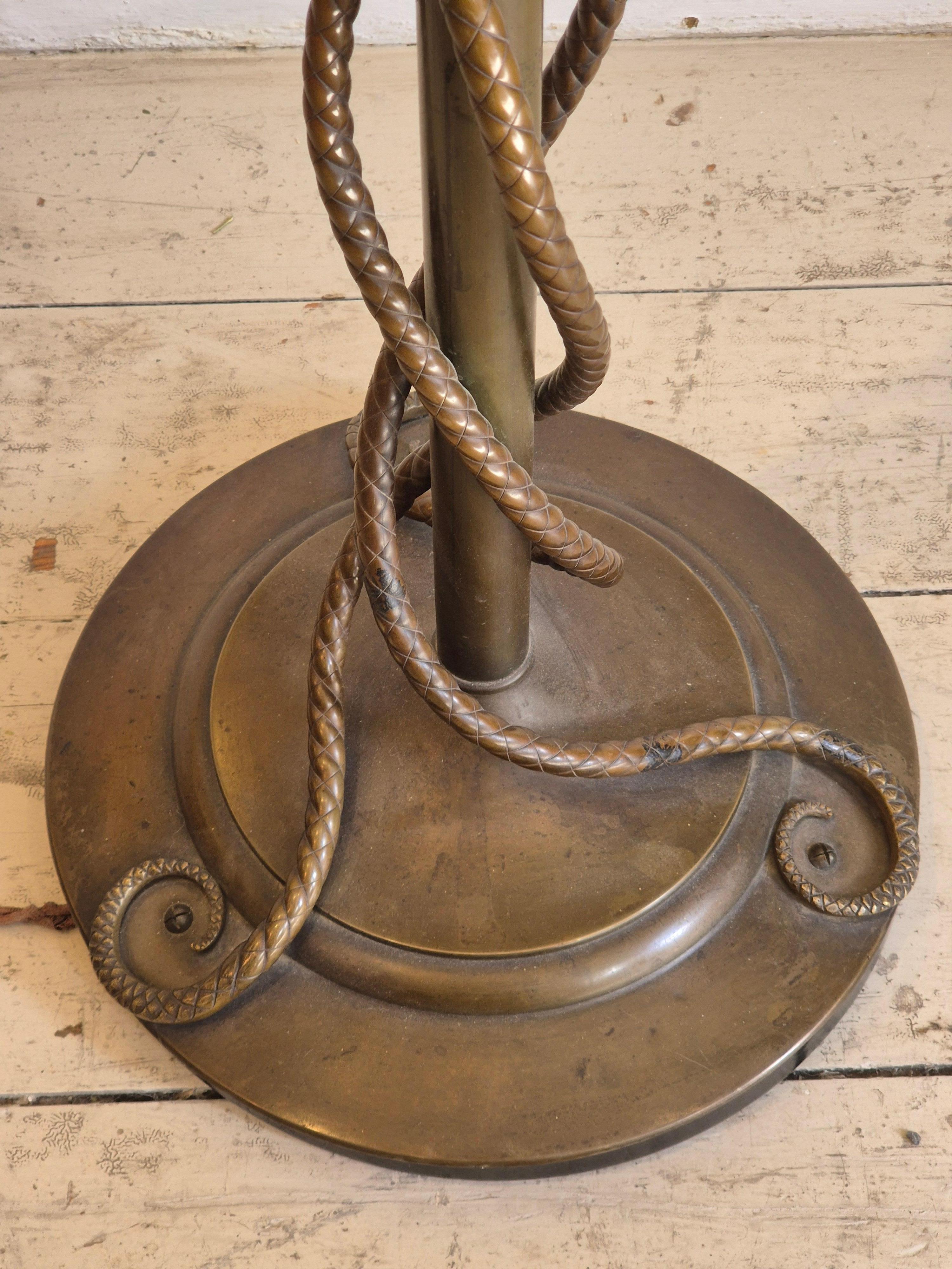 Rare_exquisite_bronze_floor_lamp_with_entwined_snakes,_early_1900s.