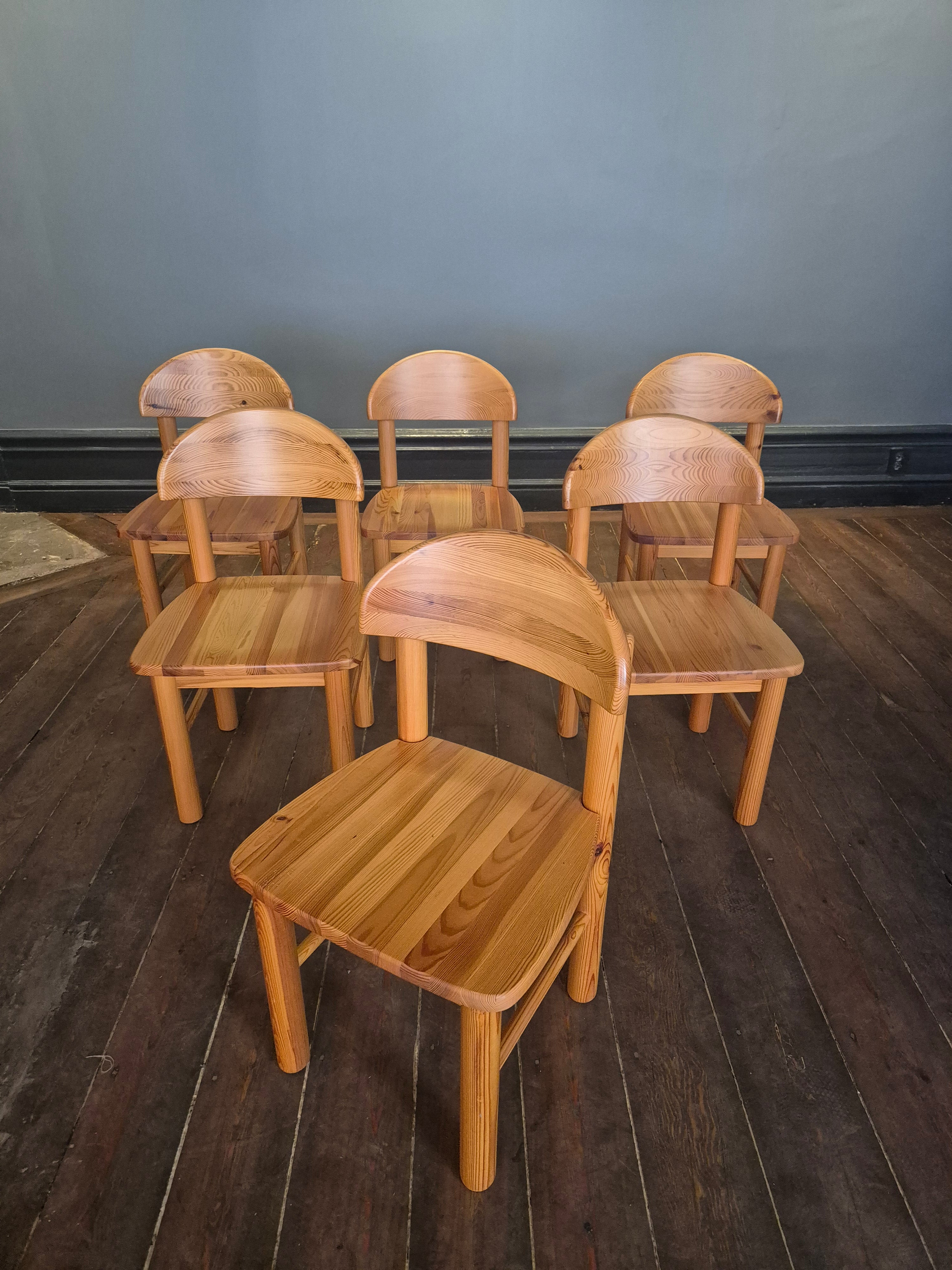 Set_of_six__brutalist_pine_chairs_by_Rainer_Daumiller,_Denmark_1970s.