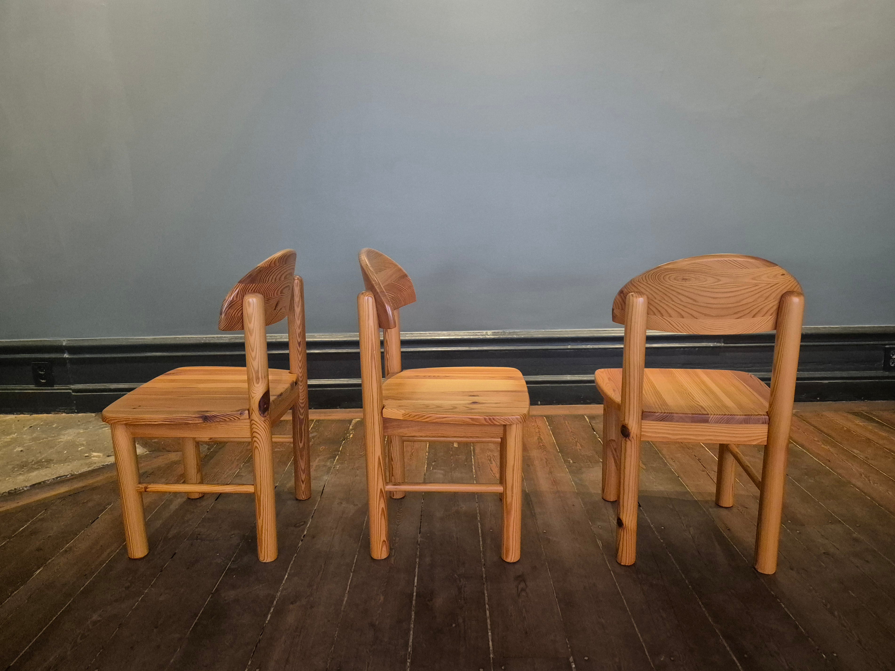 Set_of_six__brutalist_pine_chairs_by_Rainer_Daumiller,_Denmark_1970s.