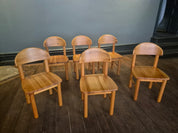 Set_of_six__brutalist_pine_chairs_by_Rainer_Daumiller,_Denmark_1970s.