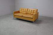 Florence_Knoll_two-seater_sofa_in_mustard_yellow_leather,_1970