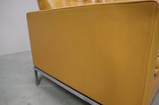 Florence_Knoll_two-seater_sofa_in_mustard_yellow_leather,_1970