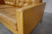 Florence_Knoll_two-seater_sofa_in_mustard_yellow_leather,_1970
