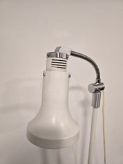 Vintage_Adjustable_Gooseneck_Floor_Lamp_in_White_Metal_and_Chrome_with_Tripod_Base,_1970s