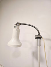 Vintage_Adjustable_Gooseneck_Floor_Lamp_in_White_Metal_and_Chrome_with_Tripod_Base,_1970s