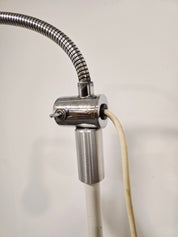 Vintage_Adjustable_Gooseneck_Floor_Lamp_in_White_Metal_and_Chrome_with_Tripod_Base,_1970s
