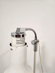 Vintage_Adjustable_Gooseneck_Floor_Lamp_in_White_Metal_and_Chrome_with_Tripod_Base,_1970s