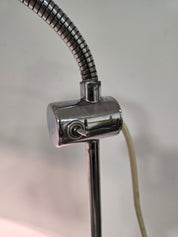 Vintage_Adjustable_Gooseneck_Floor_Lamp_in_White_Metal_and_Chrome_with_Tripod_Base,_1970s