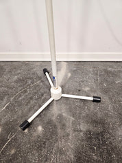 Vintage_Adjustable_Gooseneck_Floor_Lamp_in_White_Metal_and_Chrome_with_Tripod_Base,_1970s