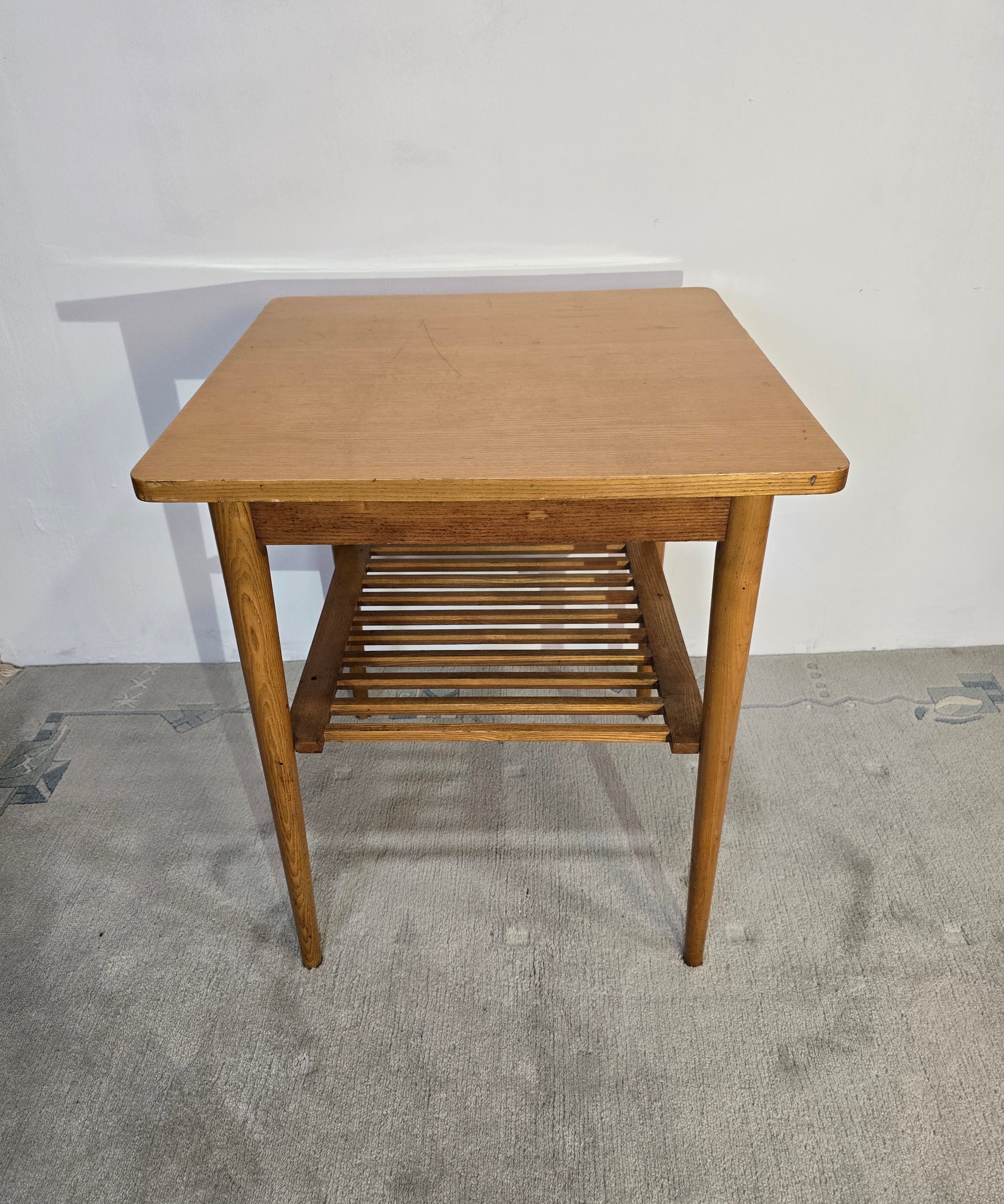 Vintage_Scandinavian-Style_Hardwood_Coffee_Table_with_Slatted_Shelf,_Mid-Century_Modern,_1970s