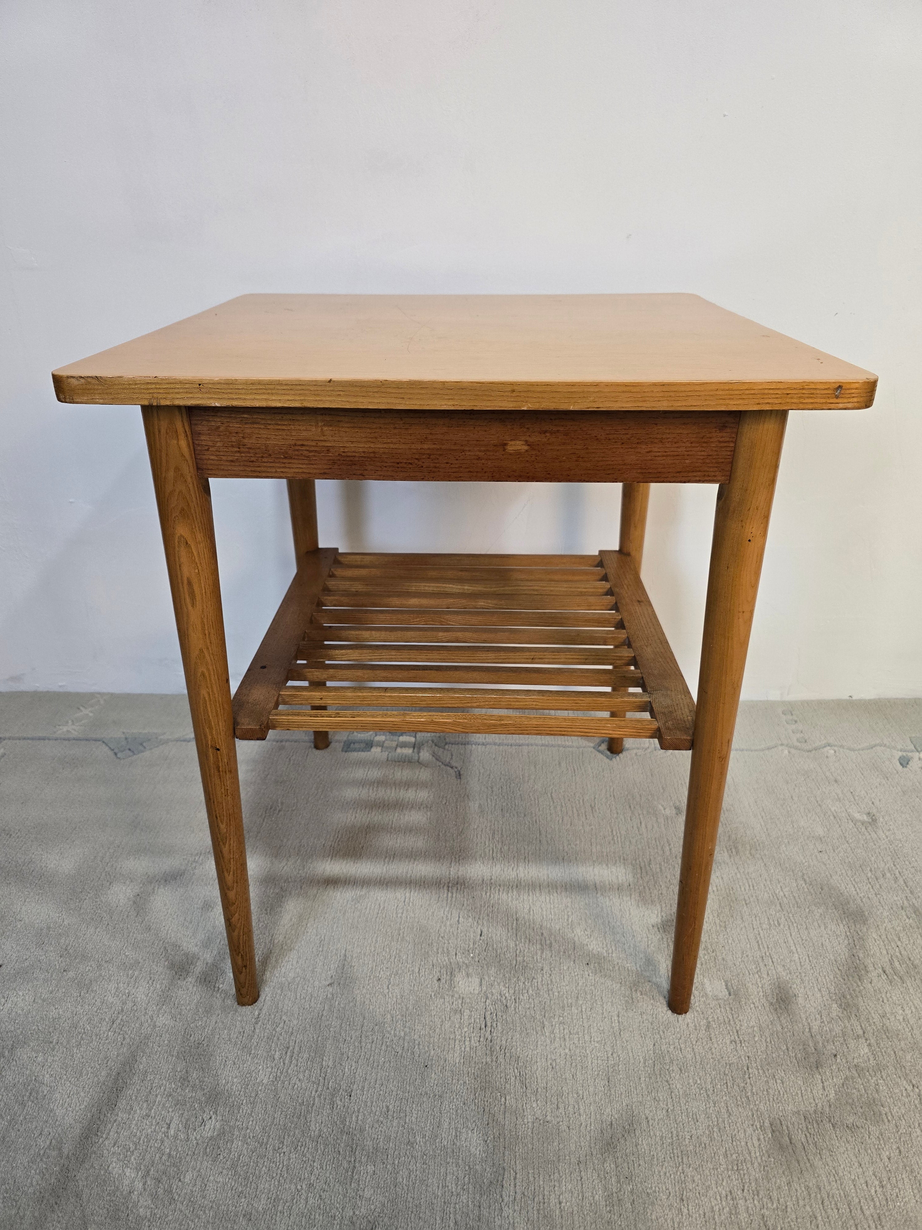Vintage_Scandinavian-Style_Hardwood_Coffee_Table_with_Slatted_Shelf,_Mid-Century_Modern,_1970s