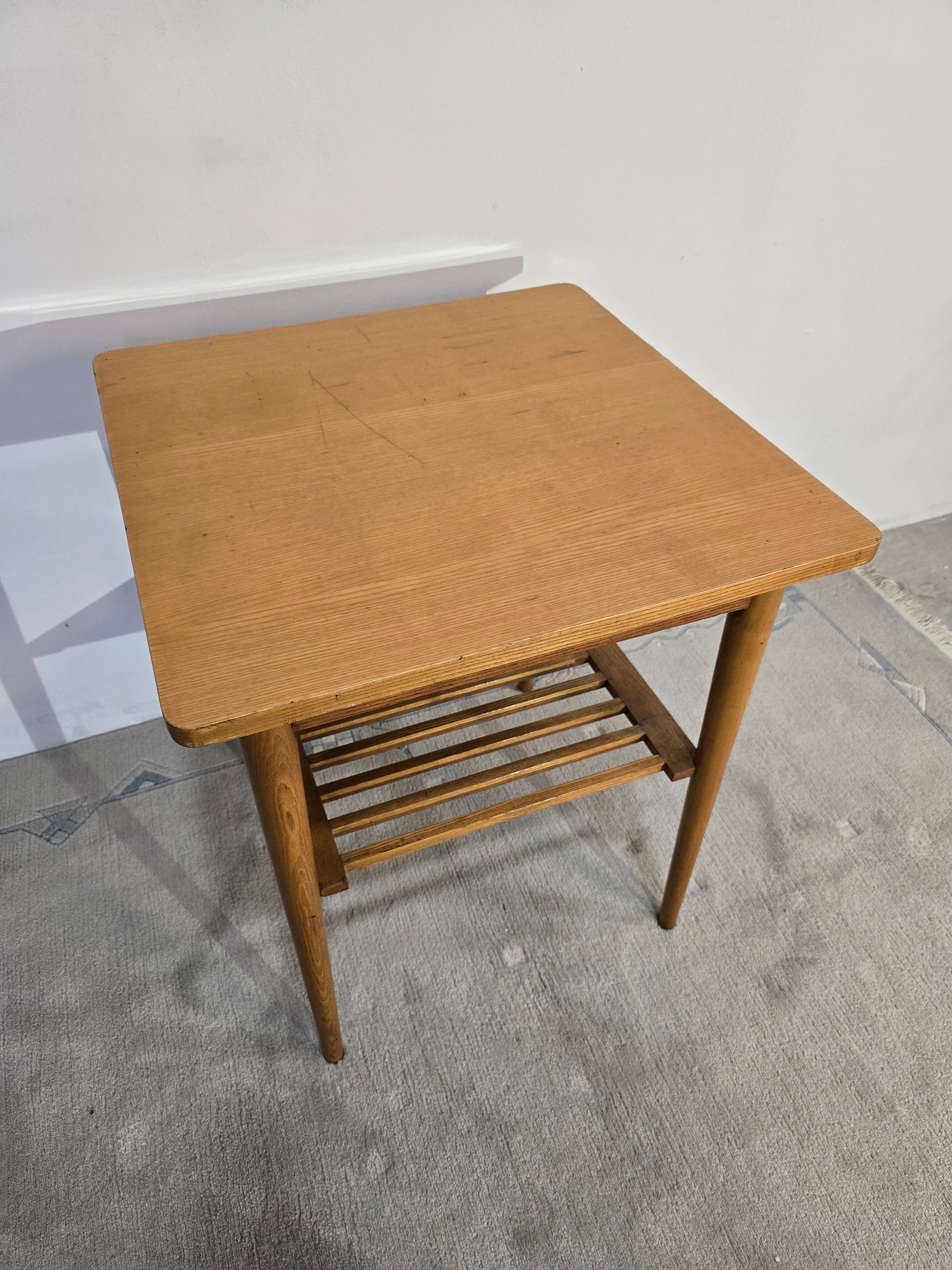Vintage_Scandinavian-Style_Hardwood_Coffee_Table_with_Slatted_Shelf,_Mid-Century_Modern,_1970s